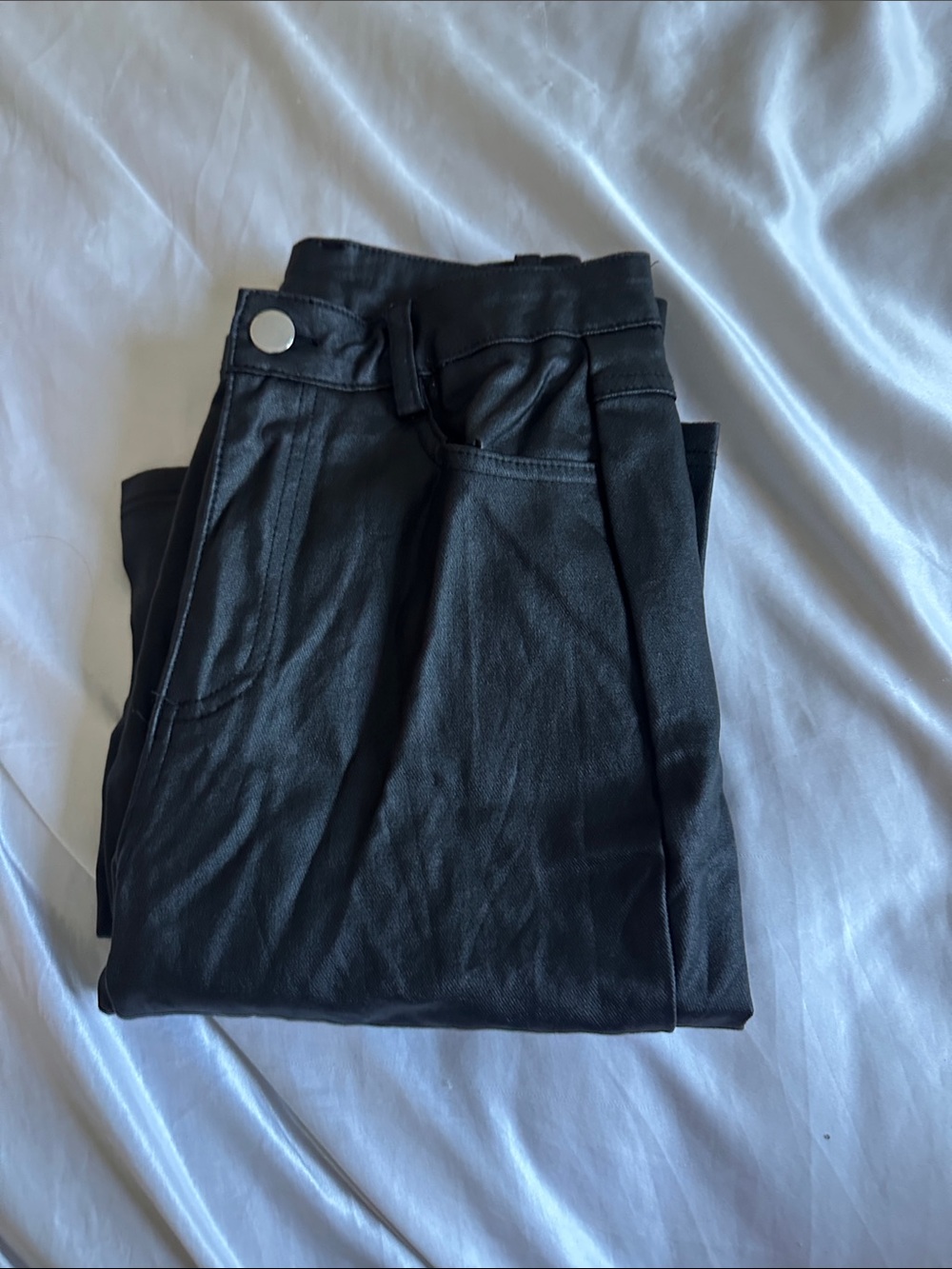 Woman Black cow-boy leather pants